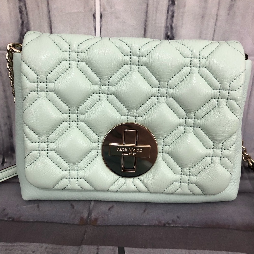 Kate Spade Aster Court Naomi Leather Green Purse - Picture 8 of 14